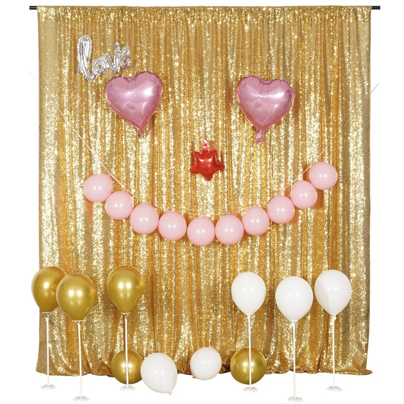 Poise3EHome Gold Sequin Backdrop, 6FT x 8FT Glitter Curtain for Weddings, Parties, Photo Booth Decor - Image 5